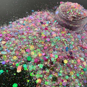 Birthday cake glitter mix ,  Chunky glitter , colour shift glitter , resin supplies , nail art glitter , craft supplies ,