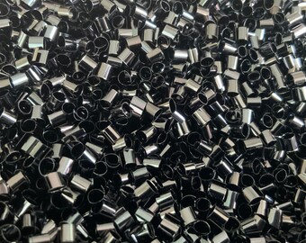 Cuentas negras iridiscentes crujientes de Bingsu, cuentas de relleno, cuentas de paja, cuentas de bingsu