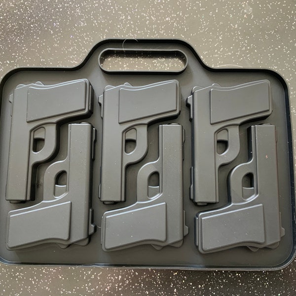 6 cavity pistol mould , gun mold , keyring mould , pistol resin moulds , diy jewellery mould , resin art