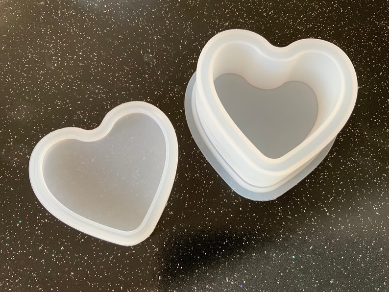 Heart box mold , trinket dish moulds , resin supplies , castin Heart box mold , trinket dish moulds , resin supplies , castin