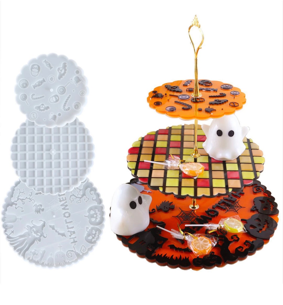 Halloween Cake Stand Mould Trick or Treat Stand Silicone Etsy