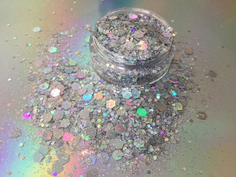 resin supplies nail art glitter craft supplies mermaid dreams 20g silver holographic chunky glitter holographic glitter