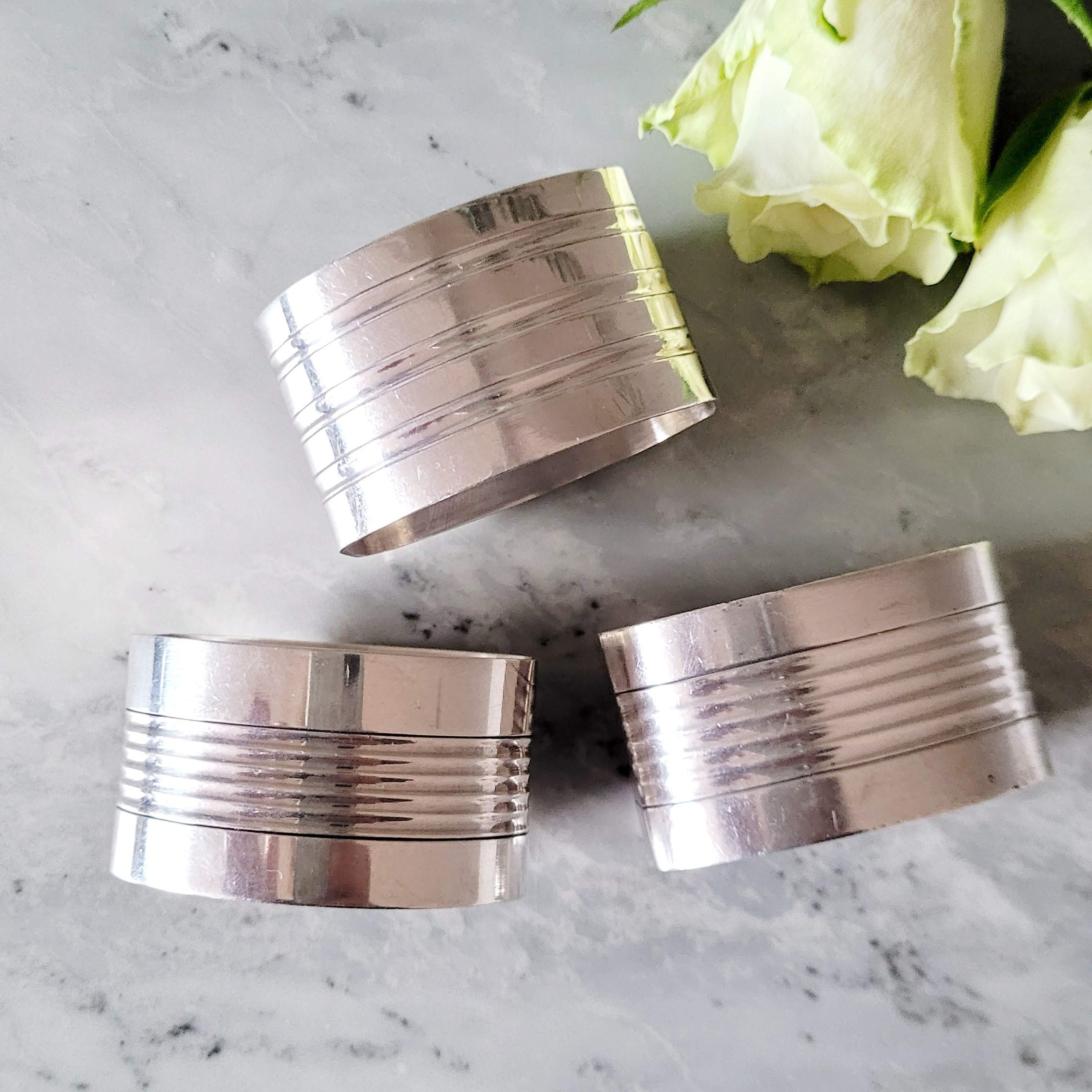 Lot de 3 Ronds Serviettes Vintage Art Déco