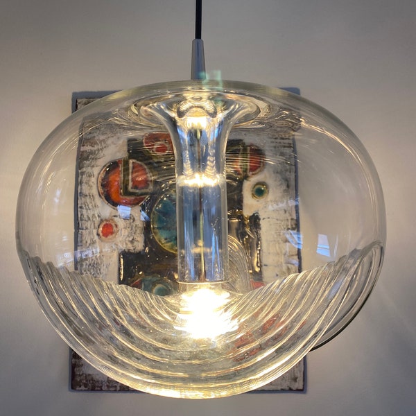 XXL Peil&Putzler wave pendant lamp design Koch and Lowy 1970.