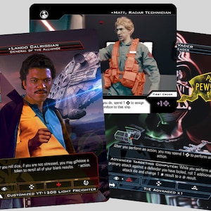 Custom X-wing Cards from NNXW Open Battle For Batuu: Charity Prize Wall