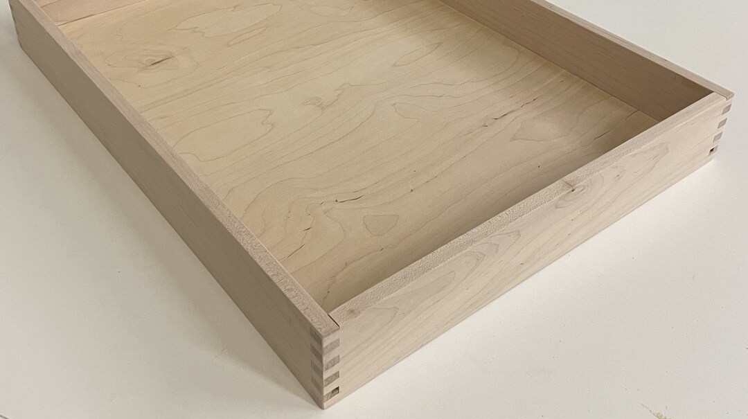 Replacement Drawer Box, Finger Joinery, Maple Wood, Kitchen Drawer