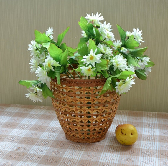 Straw Wicker Basket Straw Flower Vase Home Decor. Etsy