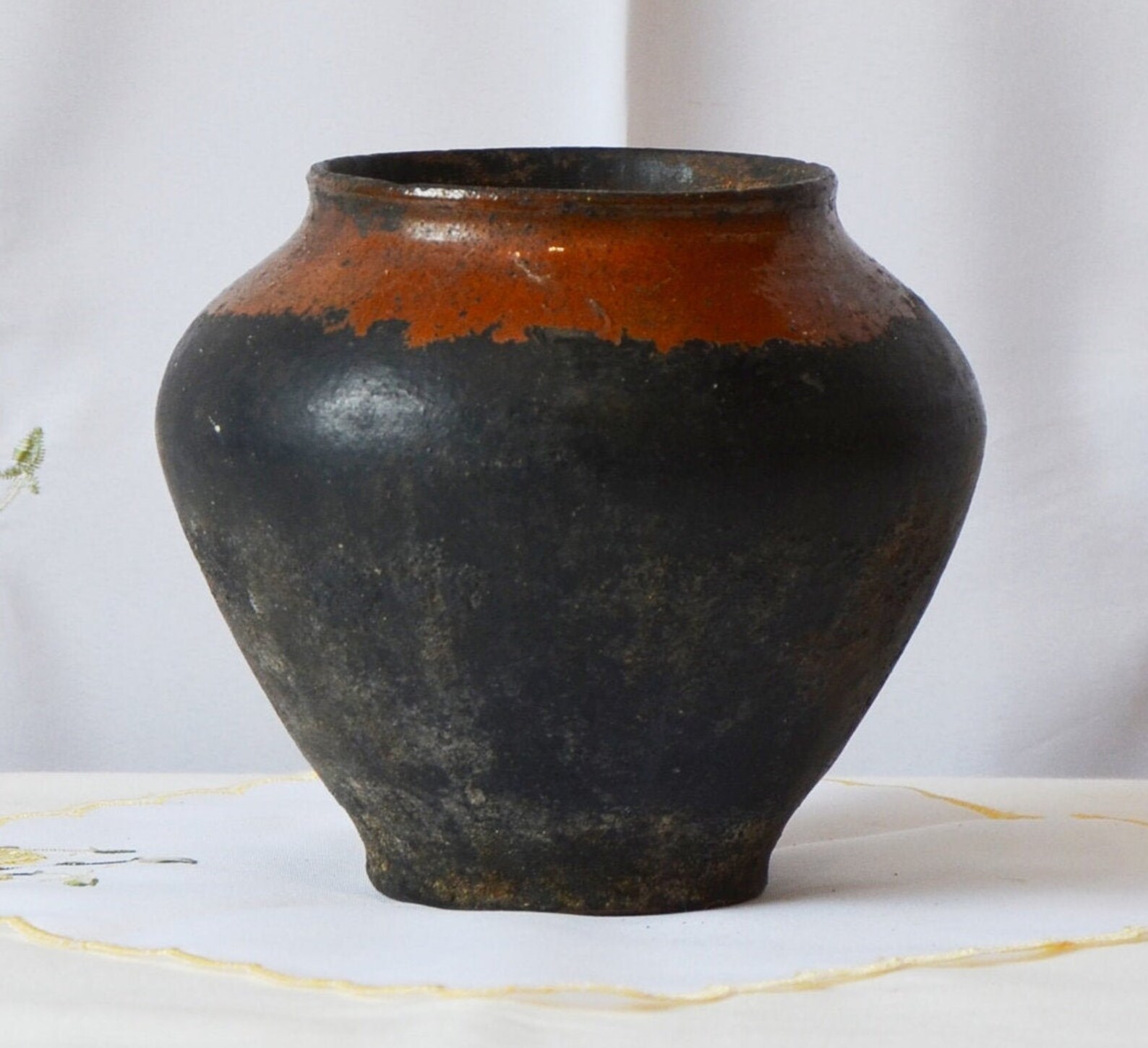 Black Primitive Clay Vessel. Wabi Sabi Pottery Vase. Antique Etsy