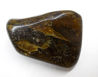 A large piece of polished amber. Baltic natural amber
