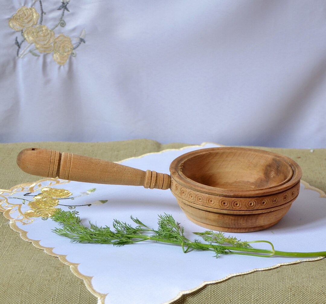 Wooden Ladle With Inlay Wooden Ladle Wooden Cup Wooden Etsy