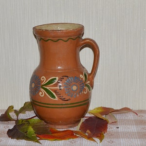 Large antique clay vessel. Rustic terracotta tall clay pot. Wabi sabi pottery indoor planter.