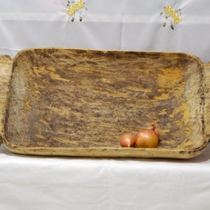 Antique primitive wooden dough bowl, Old bowl, Antique natural wood, Rustic home decor, handmade wooden trough