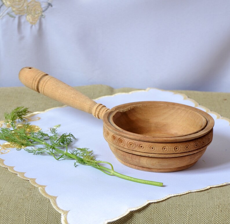 Wooden Ladle With Inlay Wooden Ladle Wooden Cup Wooden Etsy
