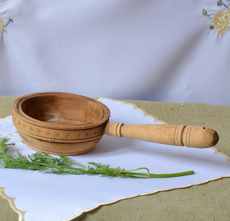 Wooden Ladle With Inlay Wooden Ladle Wooden Cup Wooden Etsy