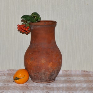 Ancient Clay Vase, Vintage Clay jug, rustic Clay tableware, vintage flower pot, vintage ceramic vase,