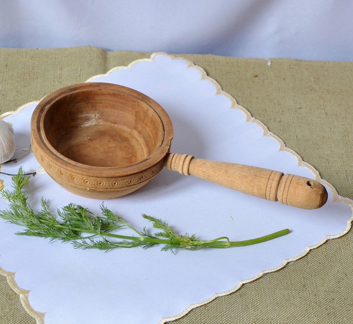 Wooden Ladle With Inlay Wooden Ladle Wooden Cup Wooden Etsy