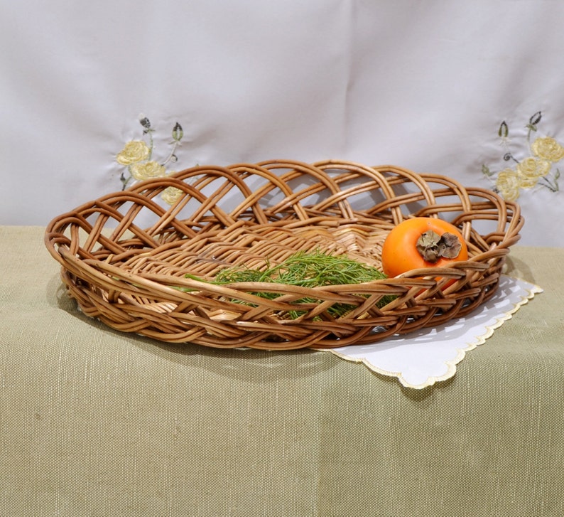 Vintage Wicker Tray Vintage Antique Wicker Basket / Antique Etsy