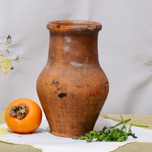 vintage clay pot, Wabi sabi pottery jug, Ancient Clay Vase,Vintage Clay jug, rustic Clay tableware, vintage flower pot, vintage ceramic vase