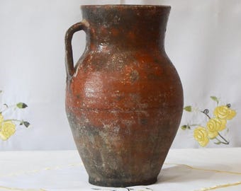 Vintage Wabi-Sabi Style keramische vaas, rustieke vloer hoge vaas voor boerderijdecor, woonkamer Entry Table Centerpiece, keuken, huwelijksgeschenk,D