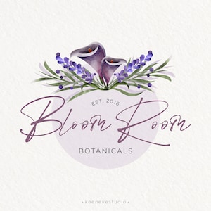 Premade Logo Design, Lavender Logo, Lily Logo, Purple Logo, Botanical Logo, Floral Logo, Craft Logo, Nature Logo