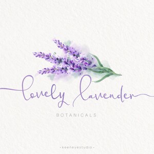 Premade Logo Design, Lavender Logo, Watercolor Logo, Purple Logo, Botanical Logo, Floral Logo, Craft Logo, Nature Logo, Feminine Logo