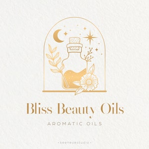 Premade Logo Design, Minimal Logo, Modern Logo, Line Art Logo, Hand Drawn Logo, Occult Logo, Moon Logo, Star Logo, Gold Logo, Oils Logo