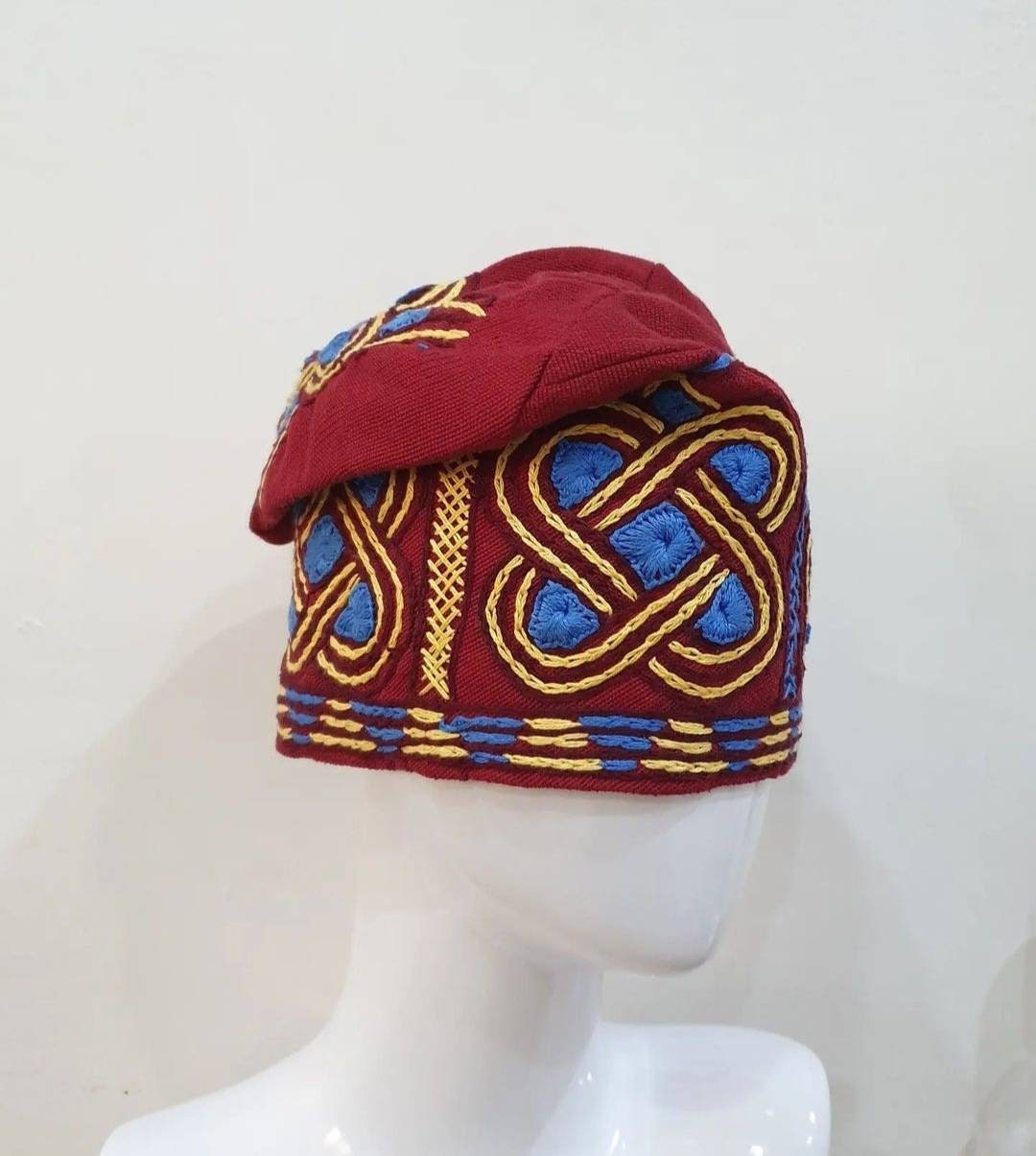 Original Yoruba Aso Oke Filehat for Men African Cap,unique and Classic, Beaded Cap, Unique Cap