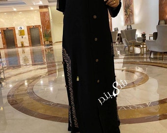 Beautiful handmade abaya/ luxurious Indian made abaya/ luxurious Arabian made abaya/ kaftan/ kimono/ maxi dress/ Muslim dress/ long sleeves