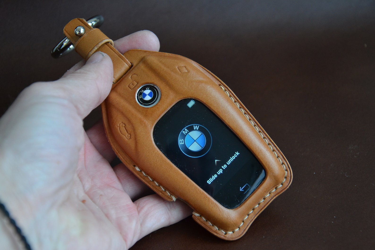 BMW display Key Case Leather Key Fob for 5 series / 7series Etsy