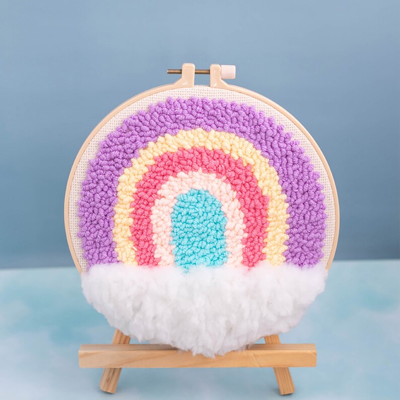 Süße RegenbogenLochnadelKit für Anfänger DIY Stickerei