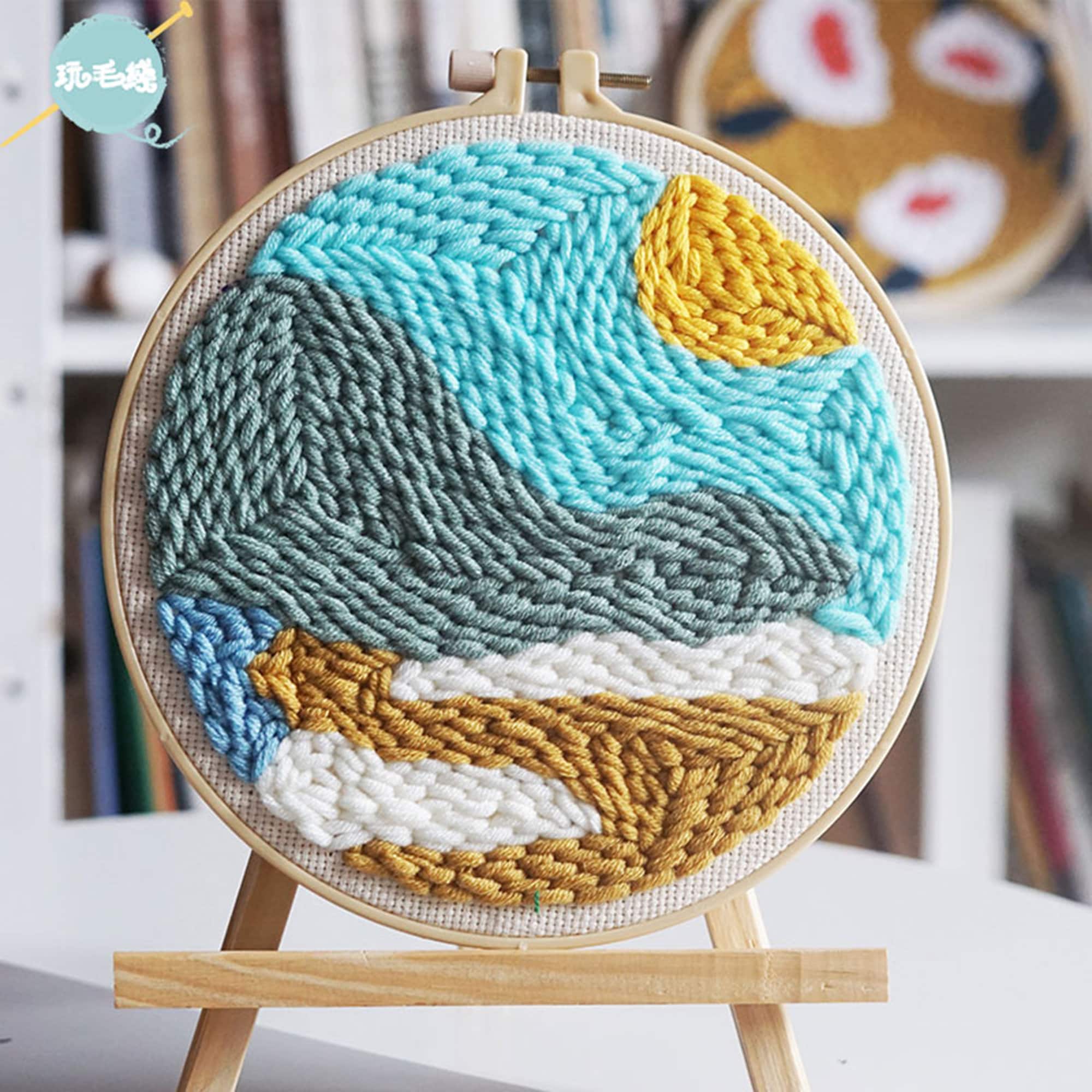 Handmade punch needle kits with yarn DIY beginners kit Etsy