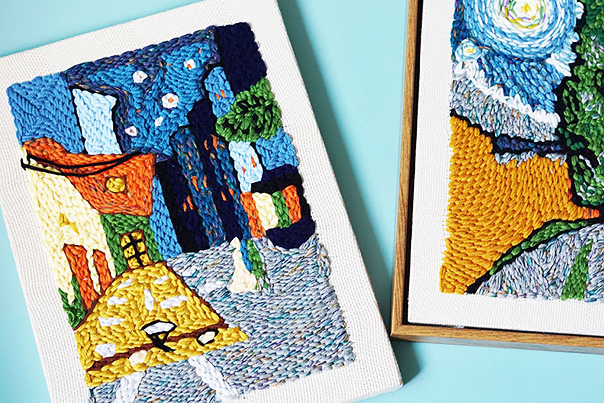 Van Gogh Oil Painting punch needle kit rug hooking kits yarn Etsy