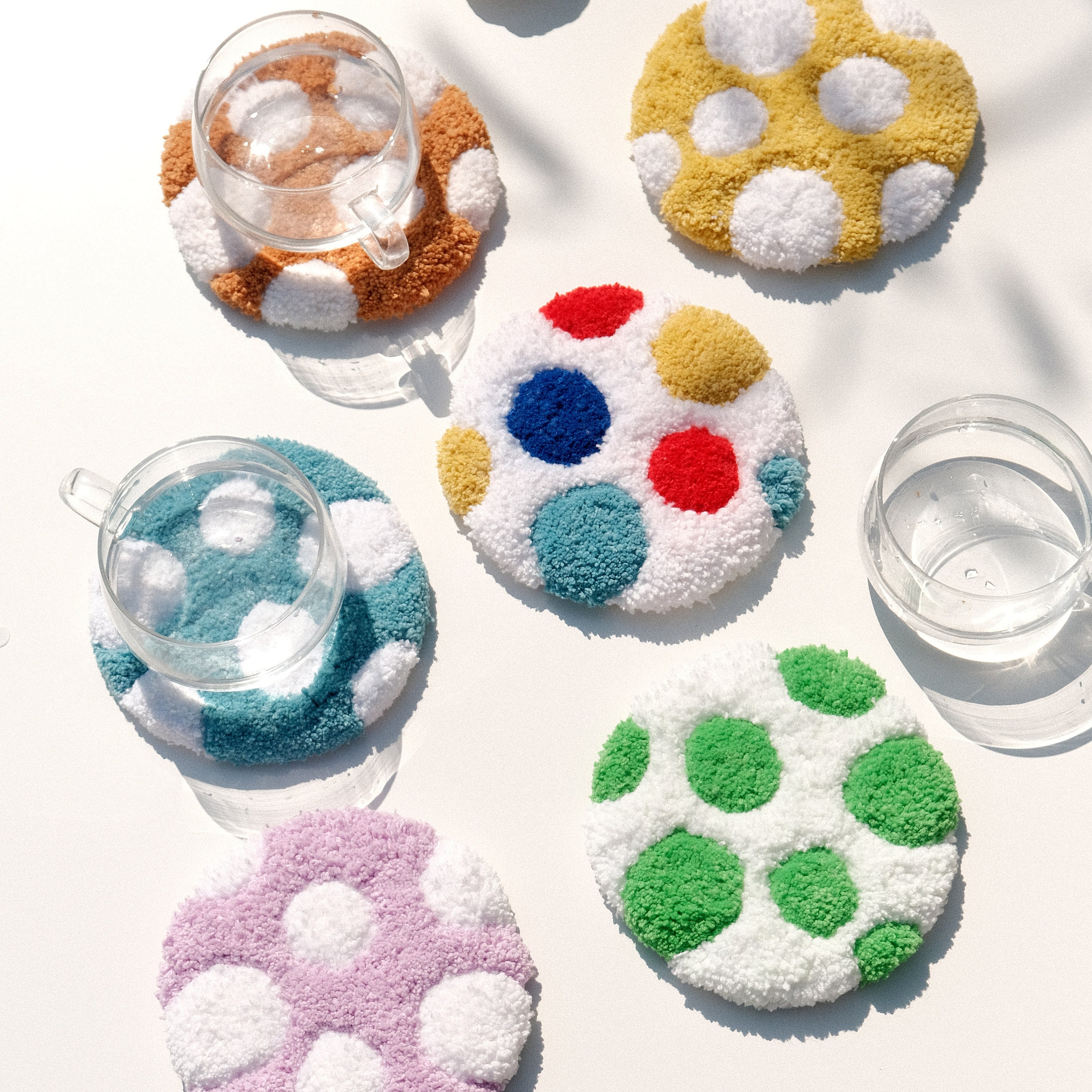 DIY Cute Tufting Coaster Kit Coaster Punch Needle Kit Etsy