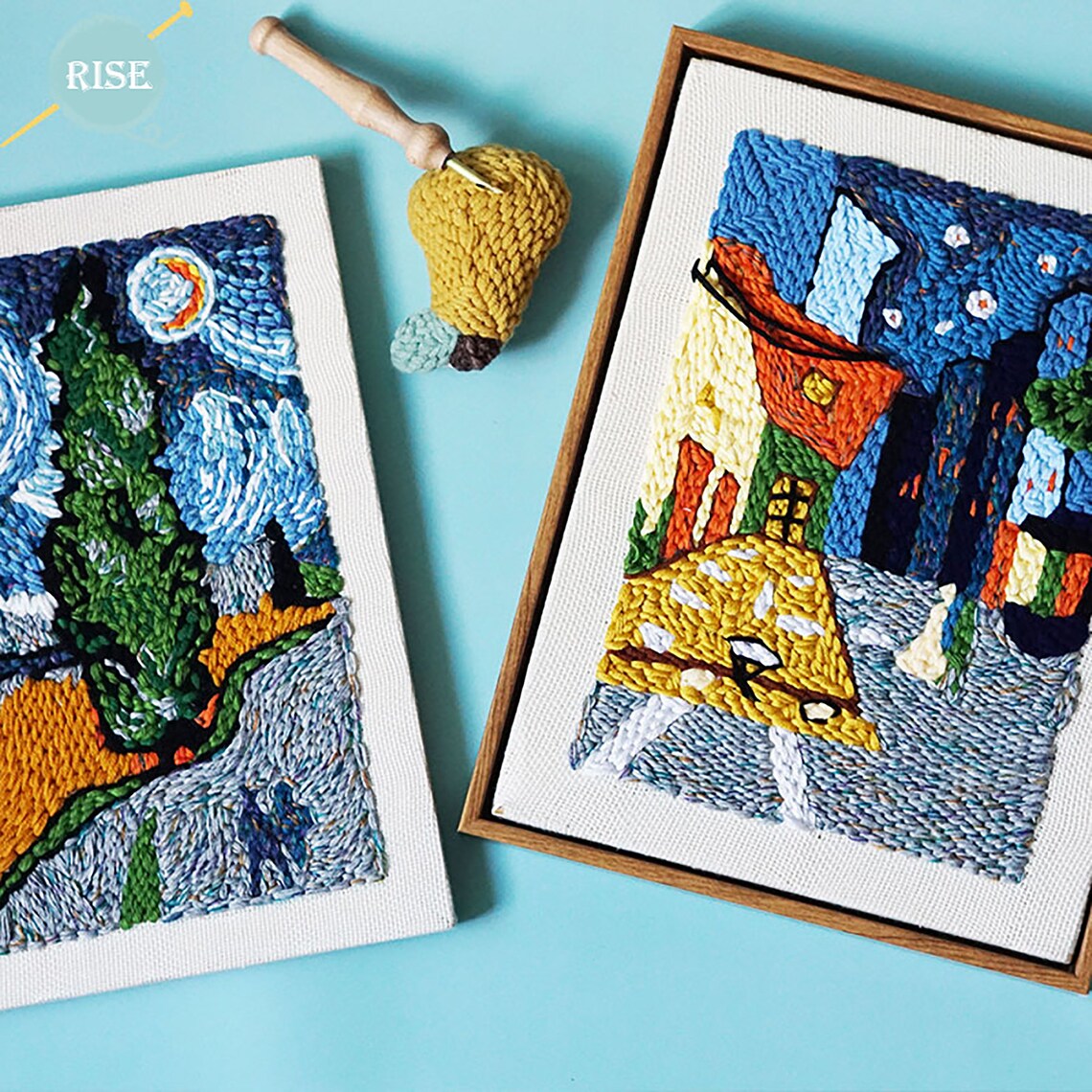 Van Gogh Oil Painting punch needle kit rug hooking kits yarn Etsy