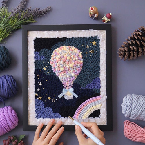 Punch Needle Rug Kit for Beginnersdiy Punch Embroidery Full Etsy