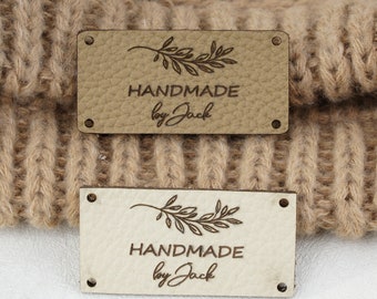 Personalized Logo/Text Tags, No Sewing Tags With Rivets, Custom Knitting and Crochet Labels, 1.97''x0.98 Branding Logo Tags,Gift for Knitter