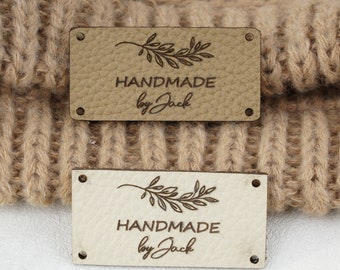 Gepersonaliseerd logo/teksttags, tags aannaaien, aangepaste brei- en haaklabels, 1,97 x 0,98 merklogolabels, cadeau voor breier