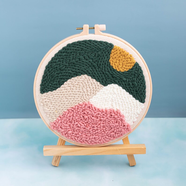 DIY Punch Needle Kits for Beginner Needle Embroidery Kit Etsy