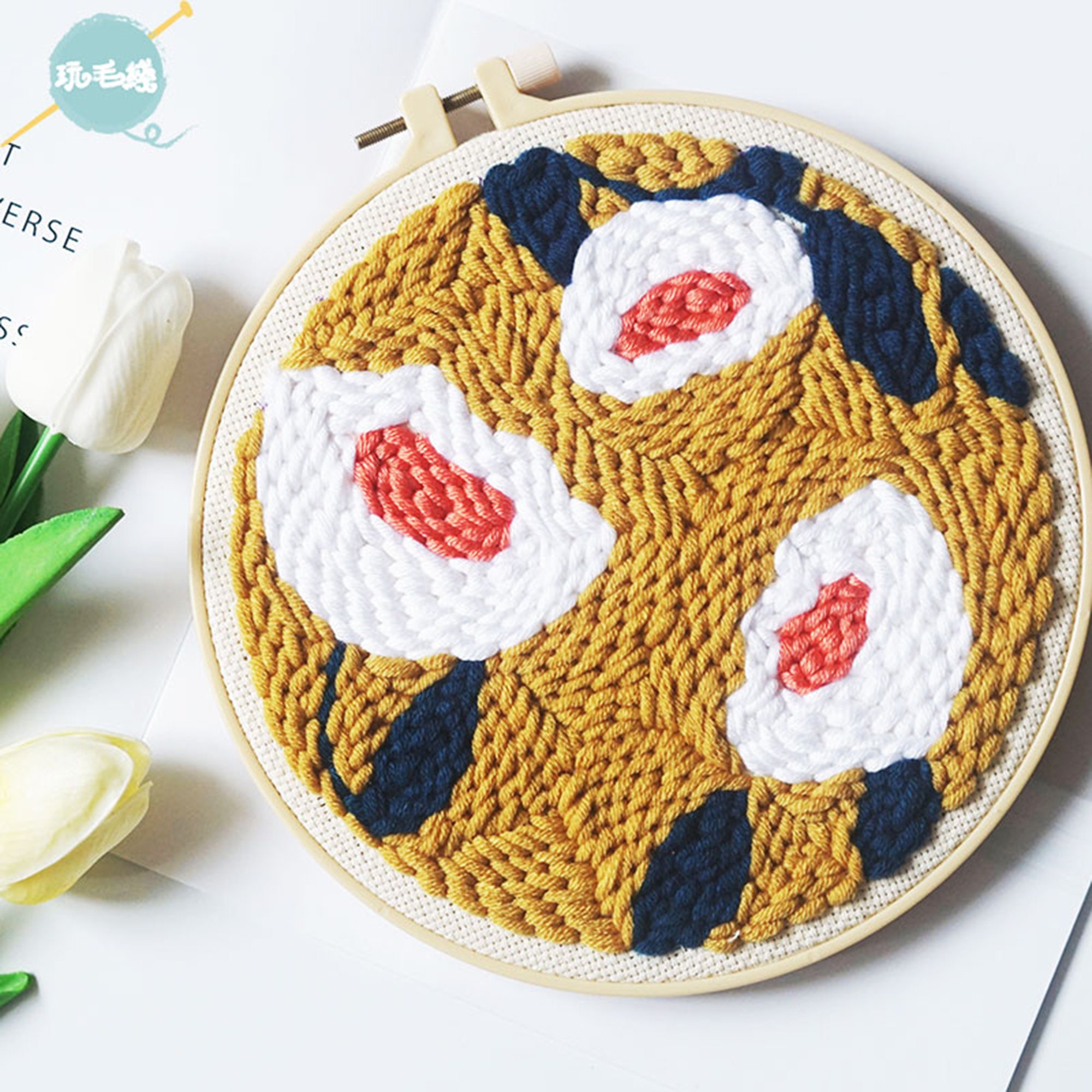 Handmade punch needle kits with yarn DIY beginners kit Etsy