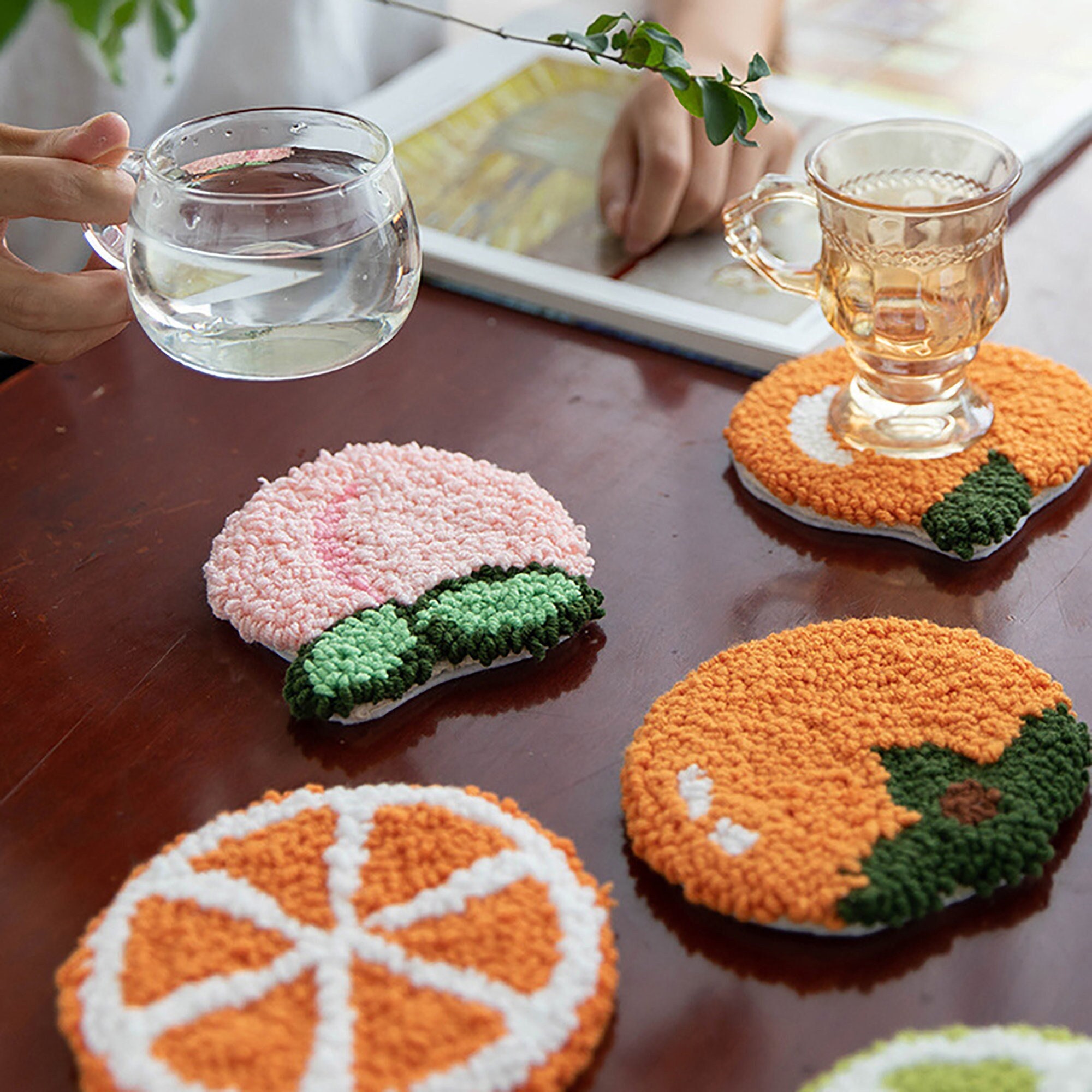 DIY Fruits Tufting Coaster Kit Coaster Punch Needle Kit DIY Etsy