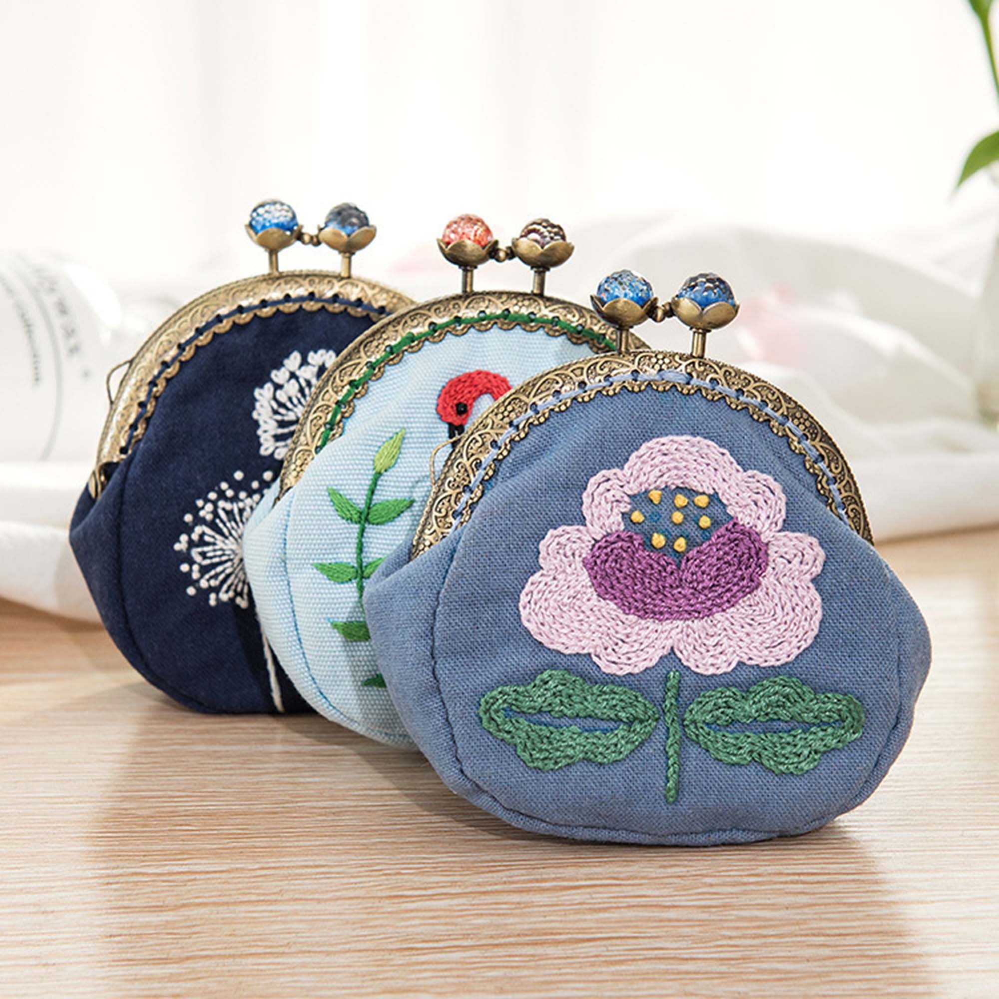 DIY Coin Purse Embroidery Kit for Beginners Handmade Etsy