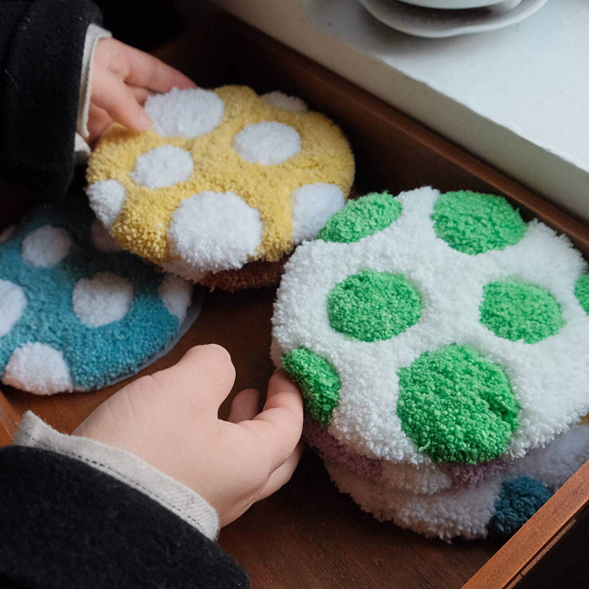 DIY Cute Tufting Coaster Kit Coaster Punch Needle Kit Etsy