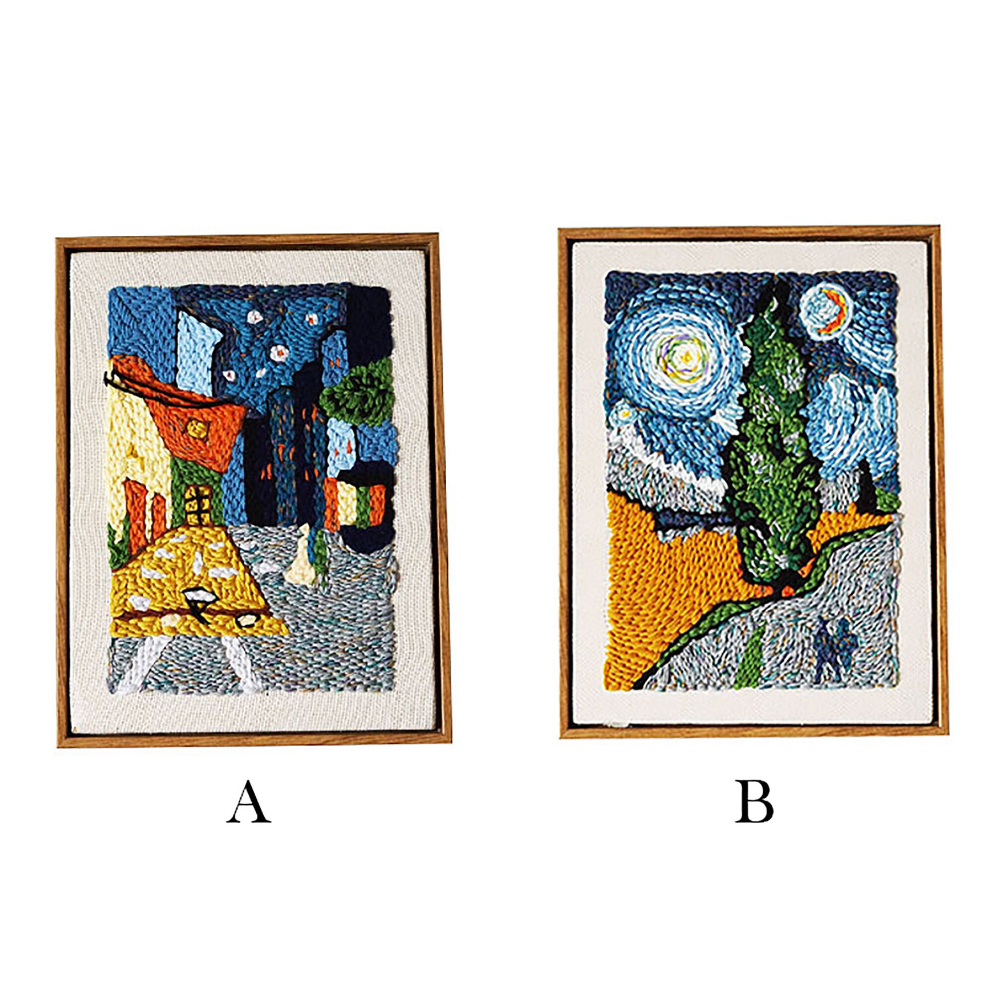 Van Gogh Oil Painting punch needle kit rug hooking kits yarn Etsy