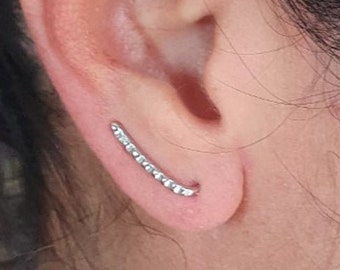 925 Sterling Silver Earrings Ear Crawlers - Ear Climber - Ear Crawler - Ear Cuff - Silver Ear Climber - Valentine's day Gift For Her