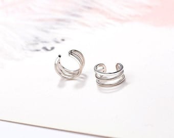 Faux piercing et boucles d'oreilles géométriques pour femmes, hommes, unisexes