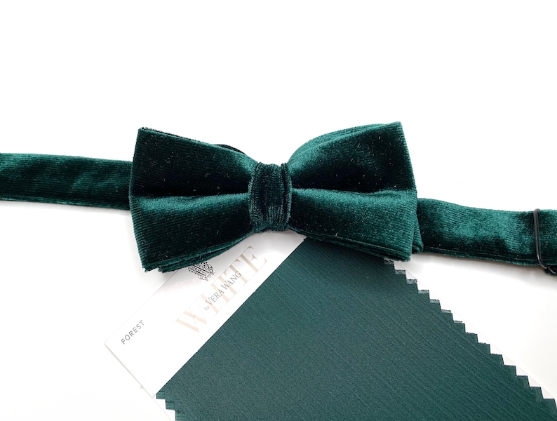 Forest Green Velvet Necktie Pocket Square Bow Tie Necktie Etsy
