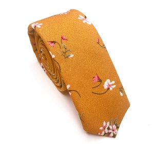 Marigold Floral Necktie , Mustard Yellow Pocket Square , davids bridal tie , Pocket Square , Bow tie , Kids Bow tie