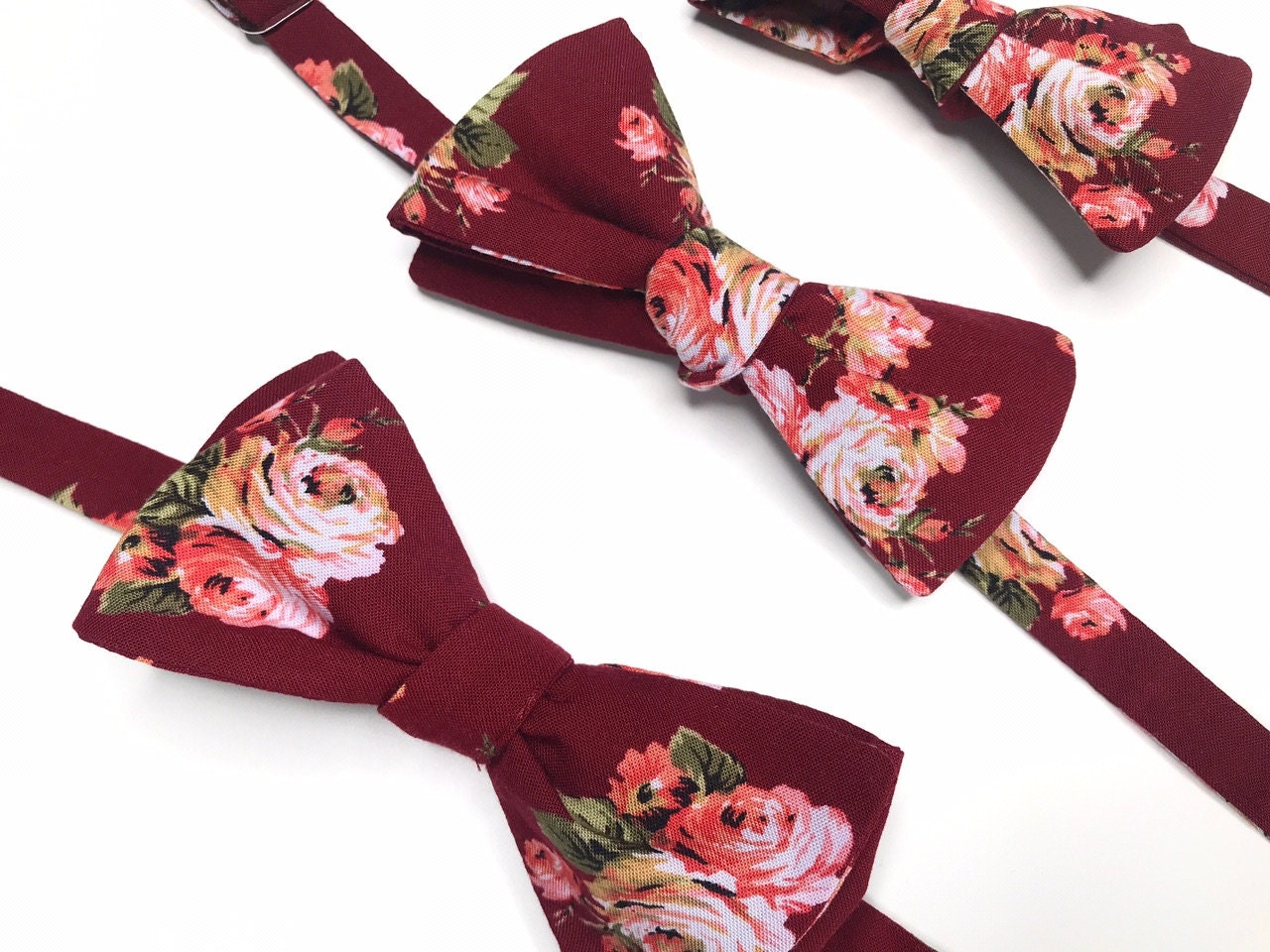 Toddler Bow Tie Burgundy Floral Bow Tie Ring Bearer Bow Etsy UK