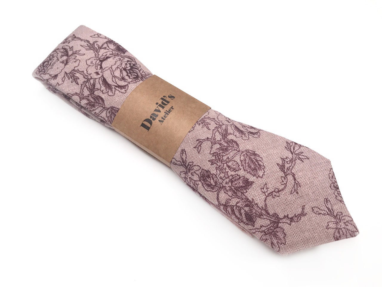 CHIANTI Floral Tie Linen skinny necktie davids bridal | Etsy