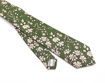 Dunkelgrüne Blumen Krawatte , VWOlive Blumen Krawatte , Schleife , Hosenträger , Pocket Square